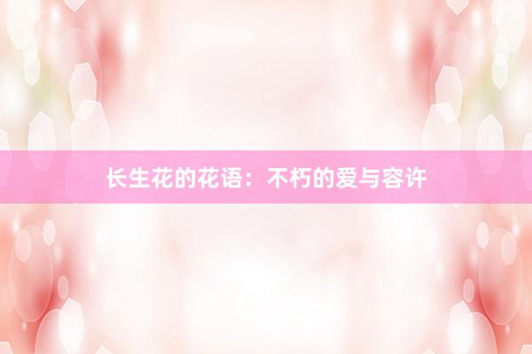 长生花的花语:不朽的爱与容许