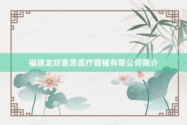 福建龙好意思医疗器械有限公司简介